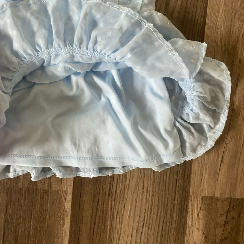 Nanette Baby Light Blue Ruffle Dress and floral red and pink bundle size 12M